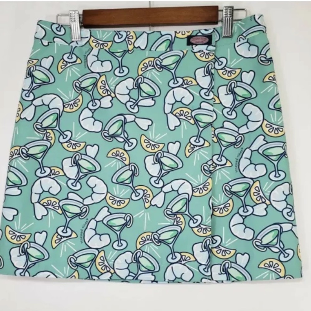 Vineyard Vines Shrimp Cocktail Print Wrap Skirt